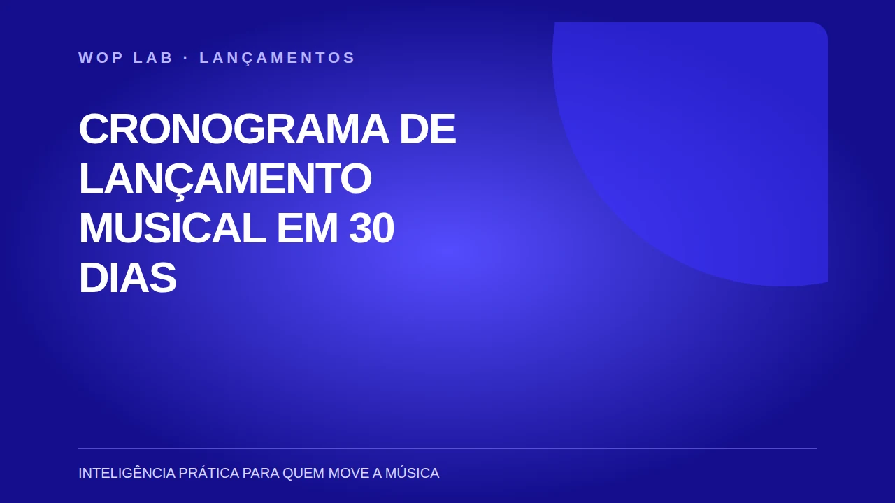 Cronograma de lançamento musical em 30 dias