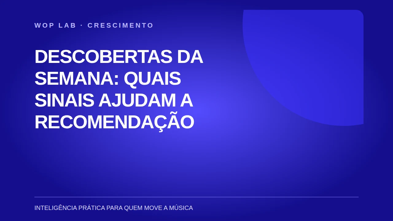 Descobertas da Semana: quais sinais ajudam a recomendação