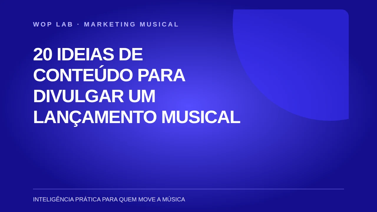 Capa WOP Lab: 20 ideias de conteúdo para divulgar um lançamento musical