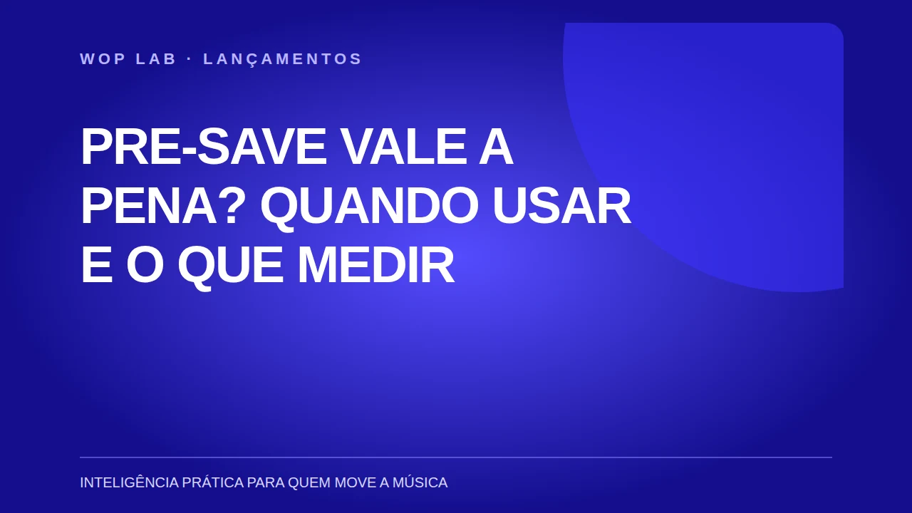 Capa WOP Lab: Pre-save vale a pena? Quando usar e o que medir